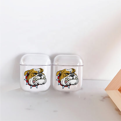 Bulldog Head  Hard Plastic Protective Clear Case Cover For Apple Airpods - Octracase