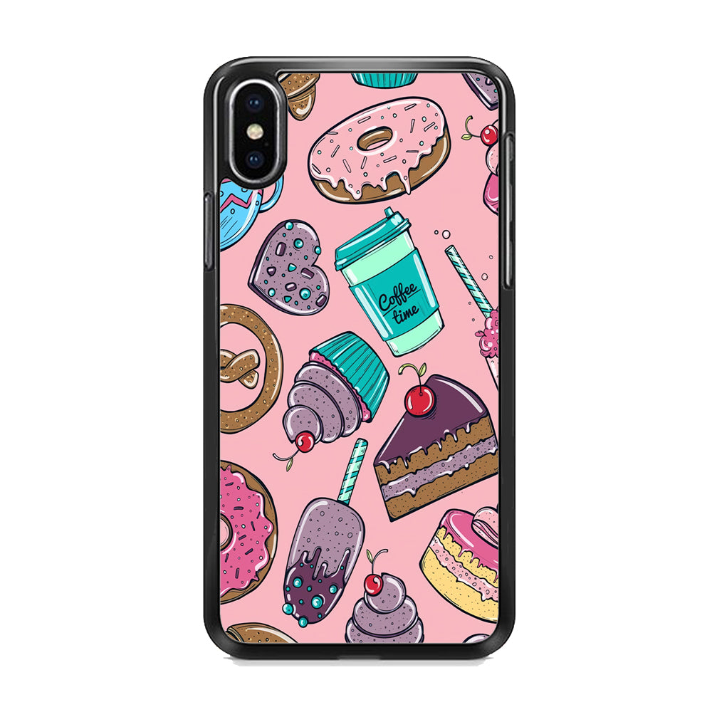 Cake and Snack Doodle iPhone Xs Case - Octracase