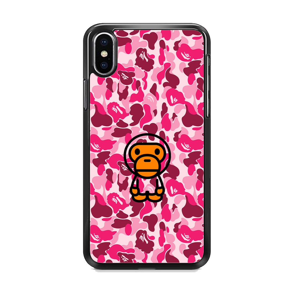 Camo Pink Bape Monkey iPhone X Case - Octracase