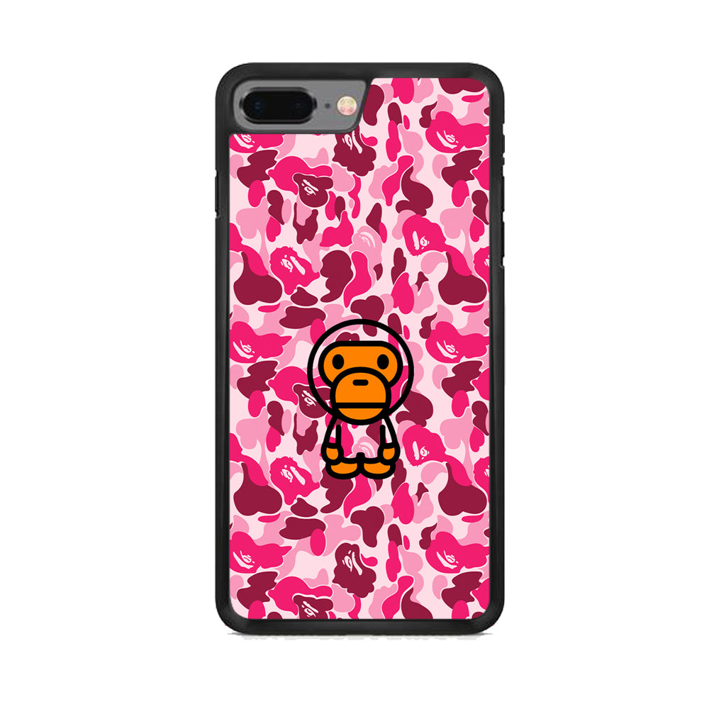 Camo Pink Bape Monkey iPhone 8 Plus Case - Octracase