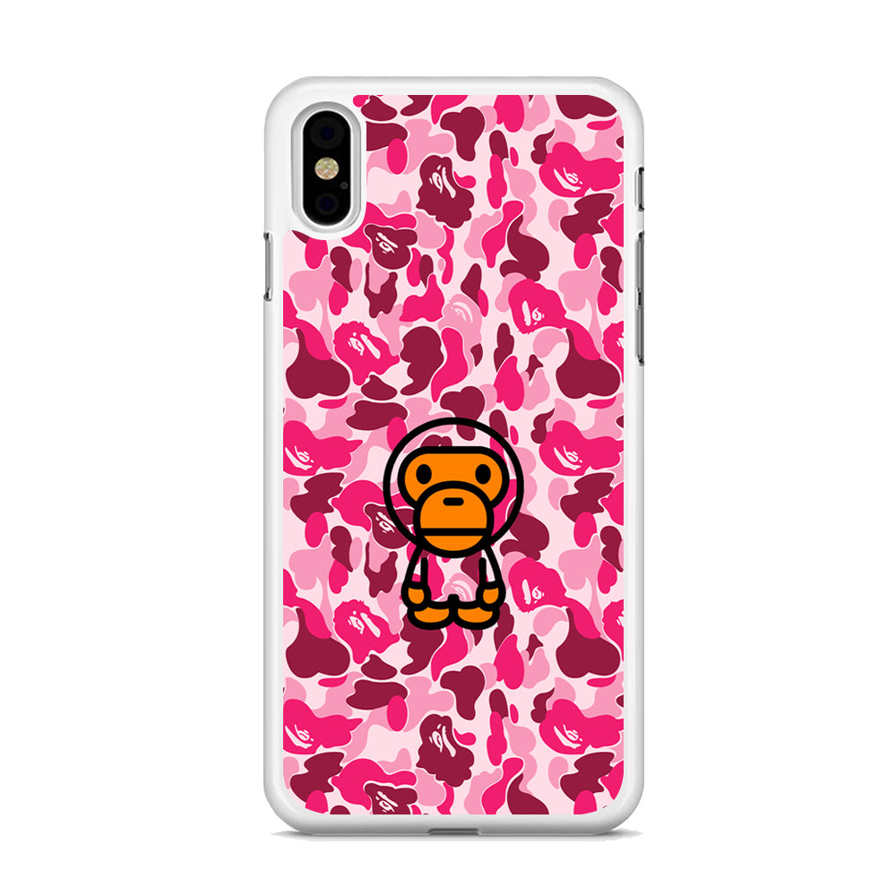 Camo Pink Bape Monkey iPhone X Case - Octracase