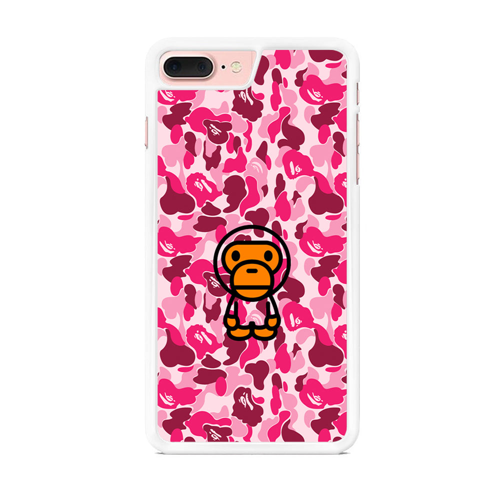 Camo Pink Bape Monkey iPhone 8 Plus Case - Octracase