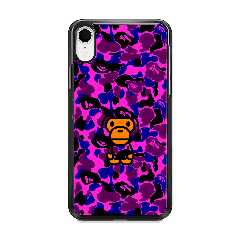 Camo Purple Bape Monkey iPhone XR Case - Octracase