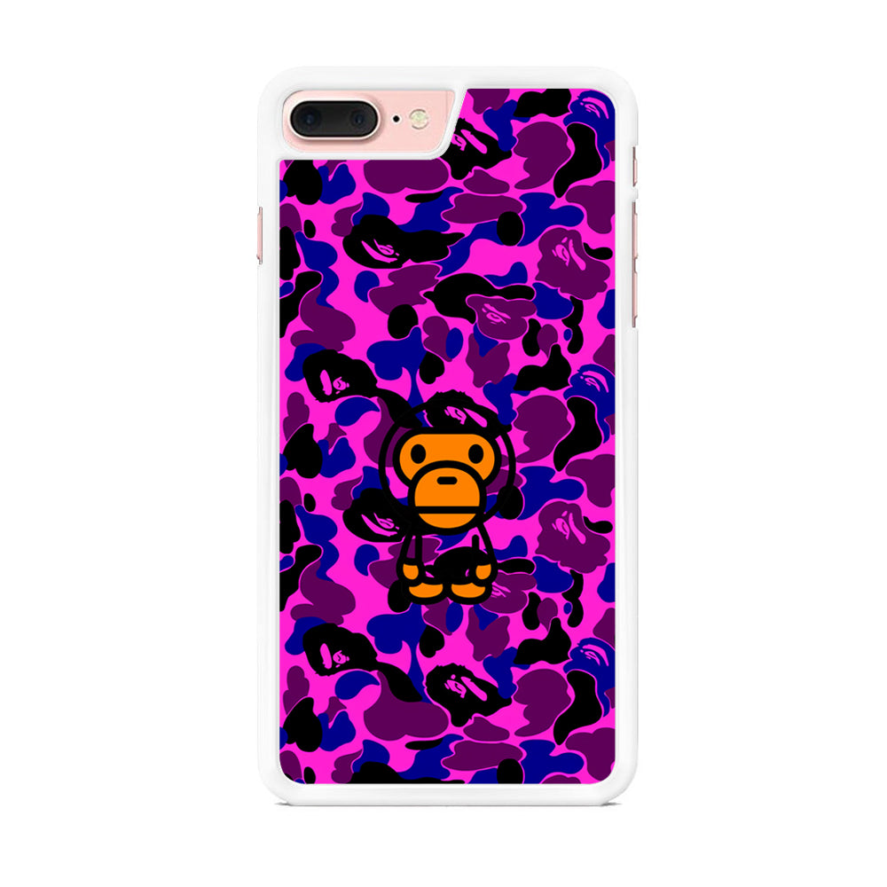 Camo Purple Bape Monkey iPhone 8 Plus Case - Octracase