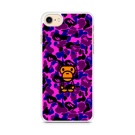 Camo Purple Bape Monkey  iPhone 8 Case - Octracase