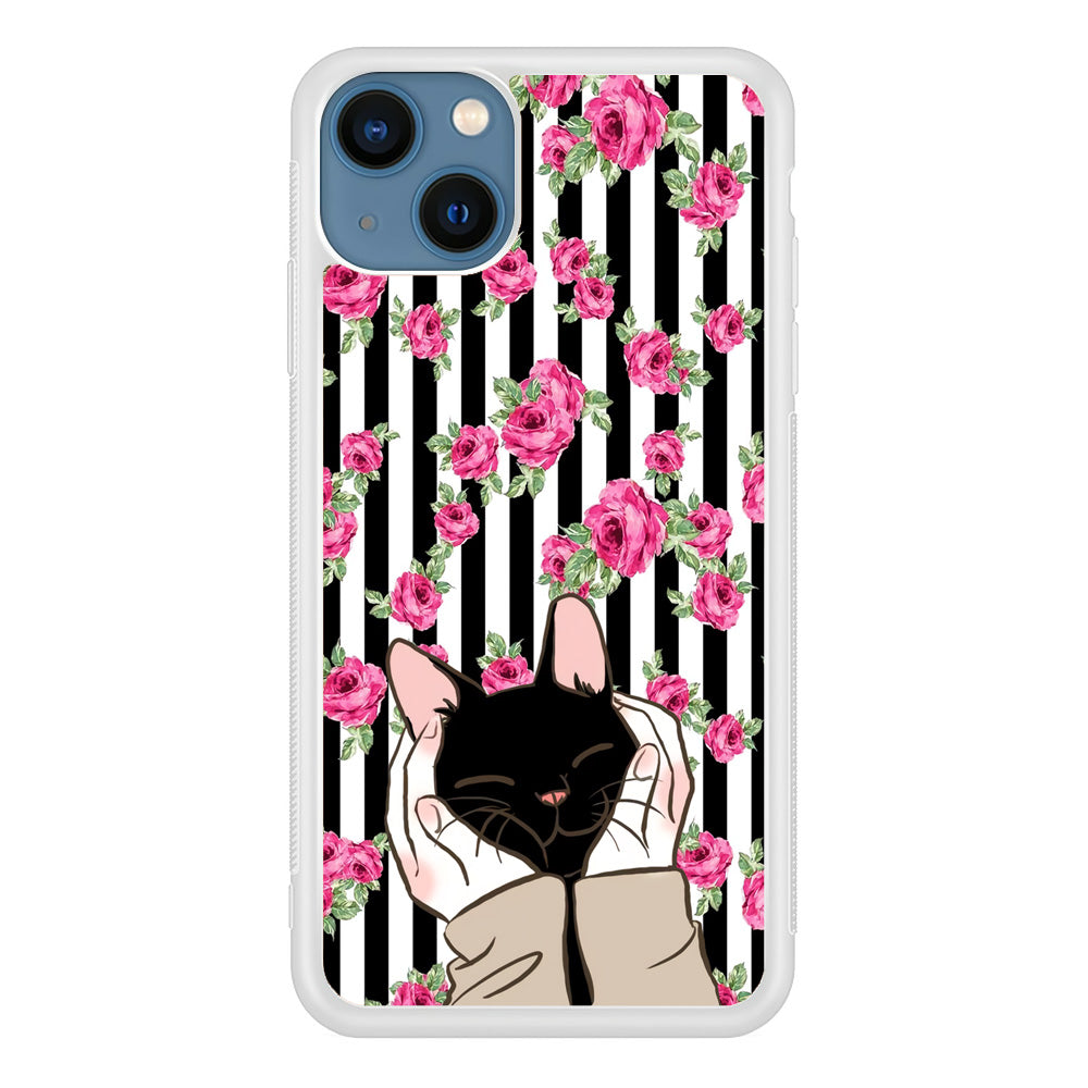 Cat Cute Rose Stripe Wall iPhone 13 Case - Octracase