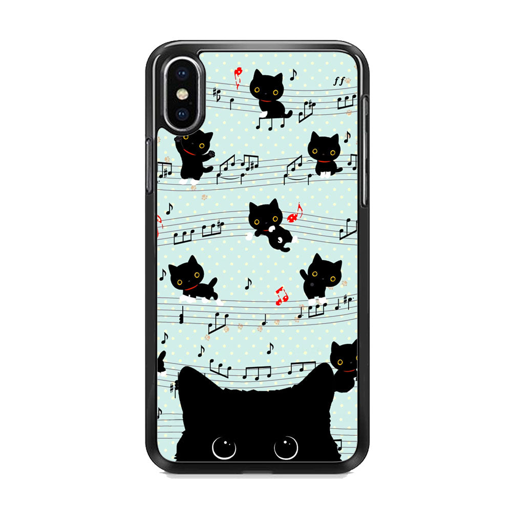 Cat Note Tunes iPhone X Case