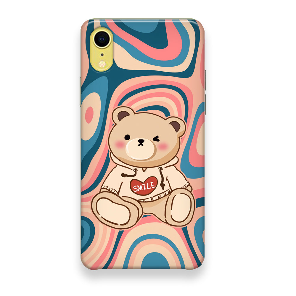 Cute Bear with Hoodie iPhone XR Case