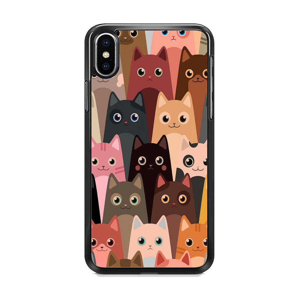 Cute Cat Doodle iPhone X Case - Octracase