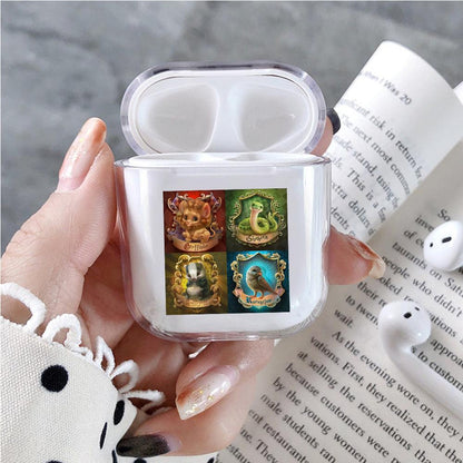 Cute Four Emblem Harry Potter Hard Plastic Protective Clear Case Cover For Apple Airpods - Octracase