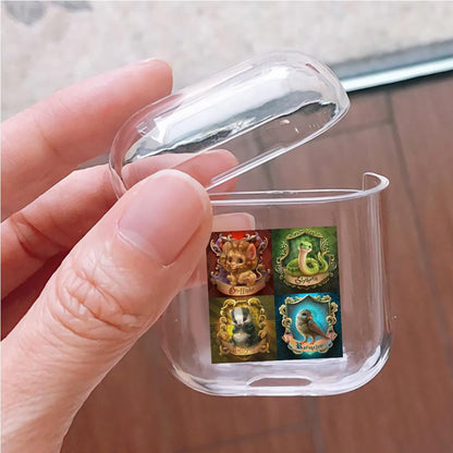 Cute Four Emblem Harry Potter Hard Plastic Protective Clear Case Cover For Apple Airpods - Octracase