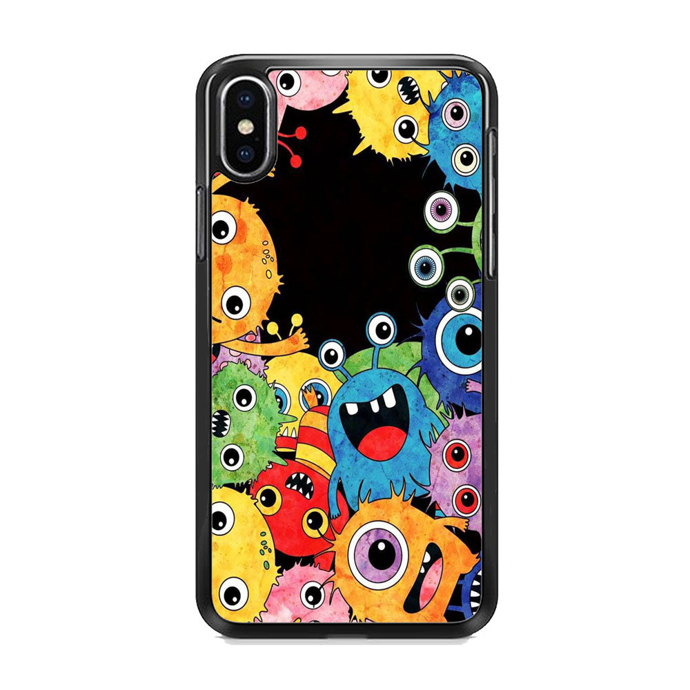 Cute Monster Black iPhone Xs Case - Octracase