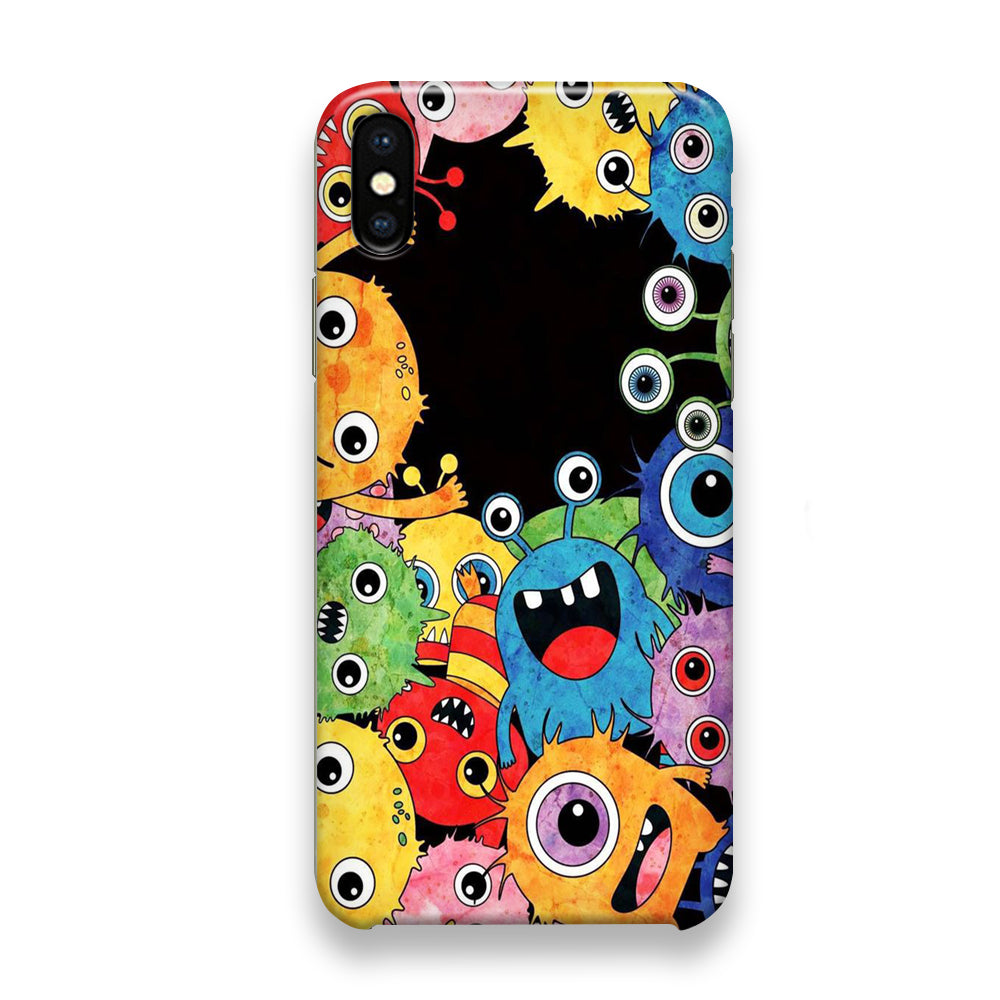 Cute Monster Black iPhone X Case - Octracase