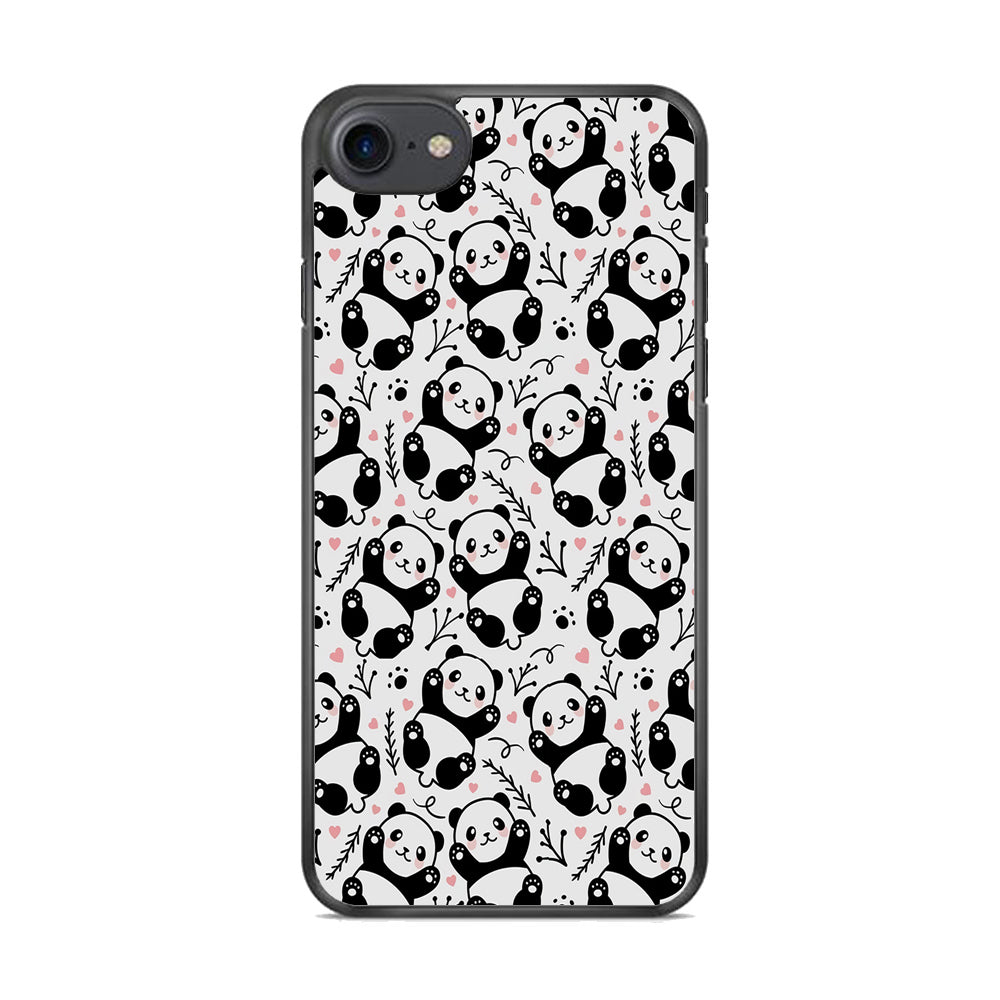 Cute Panda White Doodle iPhone 8 Case - Octracase