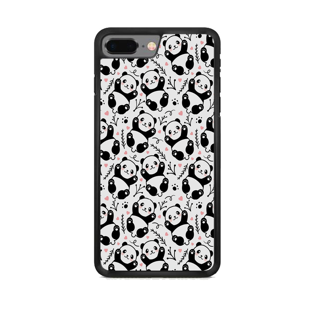 Cute Panda White Doodle iPhone 8 Plus Case - Octracase