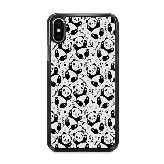 Cute Panda White Doodle iPhone Xs Case - Octracase