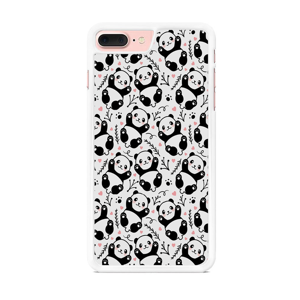 Cute Panda White Doodle iPhone 8 Plus Case - Octracase