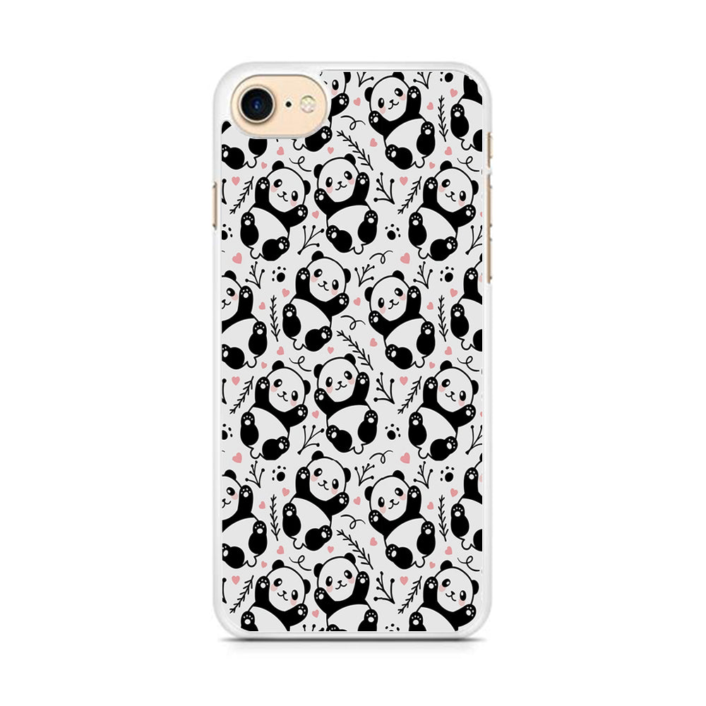 Cute Panda White Doodle iPhone 8 Case - Octracase