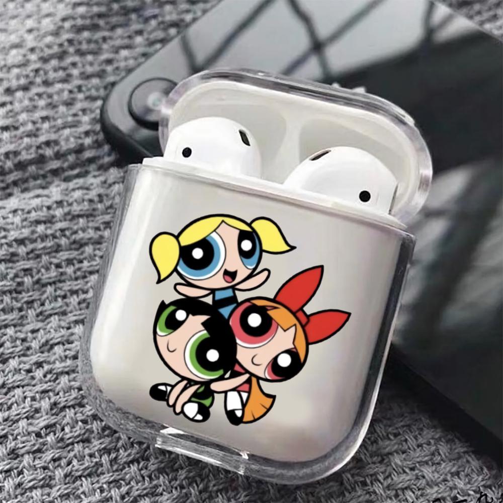 Cute Powerpuff Girls Hard Plastic Protective Clear Case Cover For Apple Airpods - Octracase