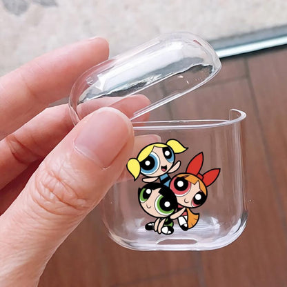 Cute Powerpuff Girls Hard Plastic Protective Clear Case Cover For Apple Airpods - Octracase