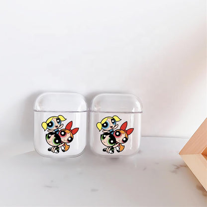 Cute Powerpuff Girls Hard Plastic Protective Clear Case Cover For Apple Airpods - Octracase