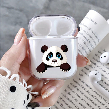 Cute Panda Hard Plastic  Protective Clear Case Cover For Apple Airpods - Octracase