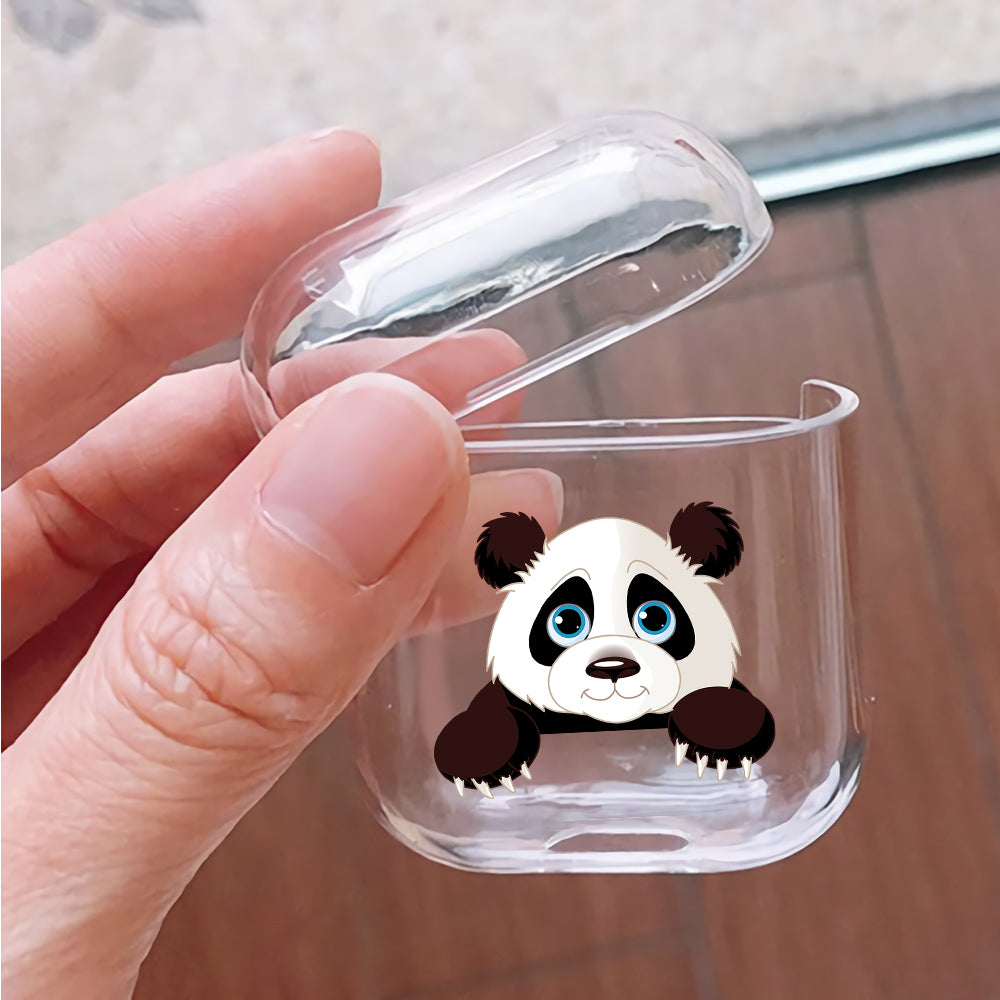 Cute Panda Hard Plastic  Protective Clear Case Cover For Apple Airpods - Octracase