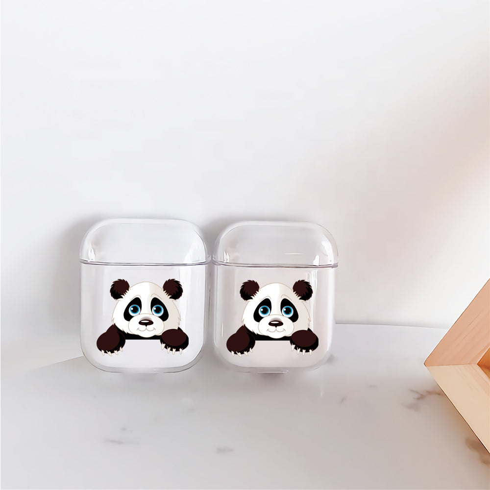 Cute Panda Hard Plastic  Protective Clear Case Cover For Apple Airpods - Octracase