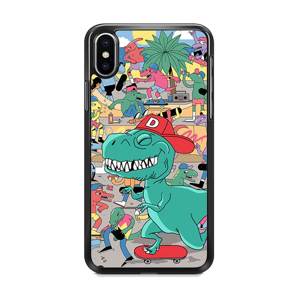 Dino Park of Skating iPhone X Case - Octracase