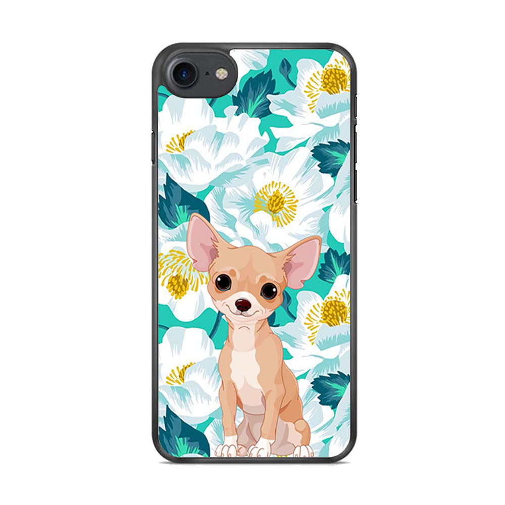 Dog Chihuahua and Flower Blue iPhone 7 Case - Octracase