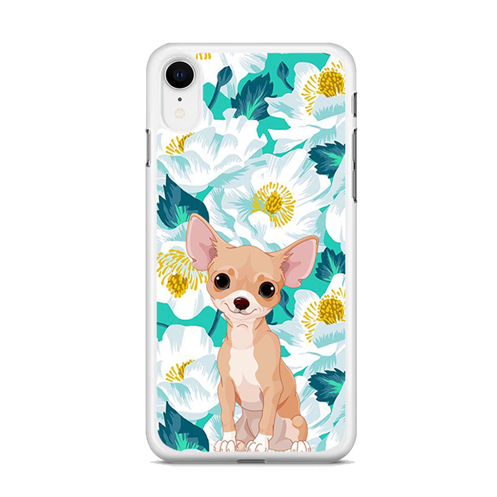 Dog Chihuahua and Flower Blue iPhone XR Case - Octracase