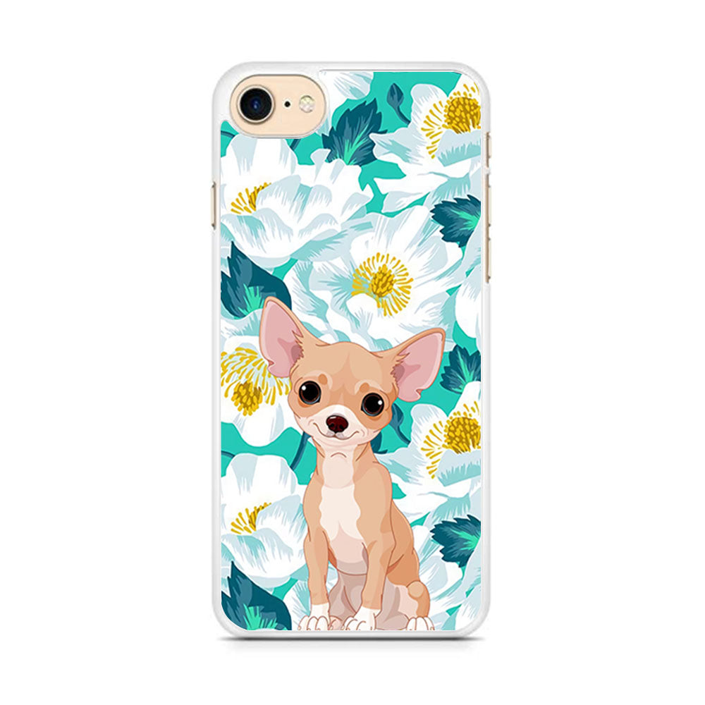 Dog Chihuahua and Flower Blue iPhone 7 Case - Octracase