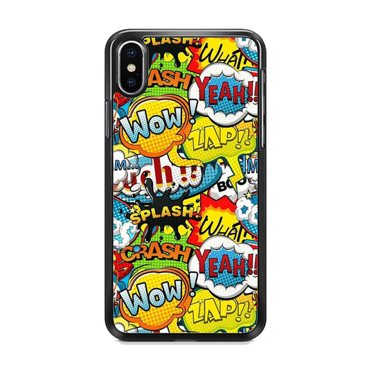 Doodle Cartoon Dubbing Word iPhone X Case