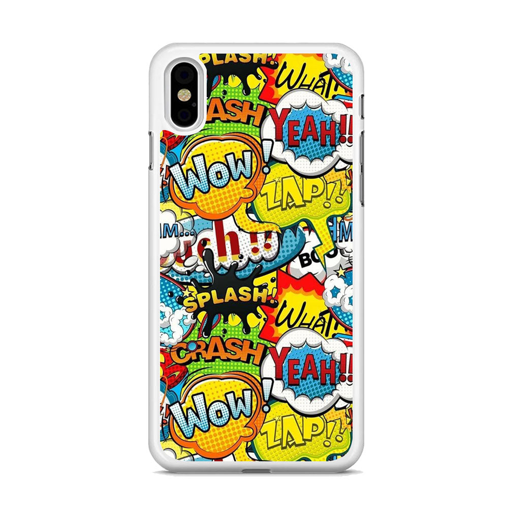 Doodle Cartoon Dubbing Word iPhone X Case