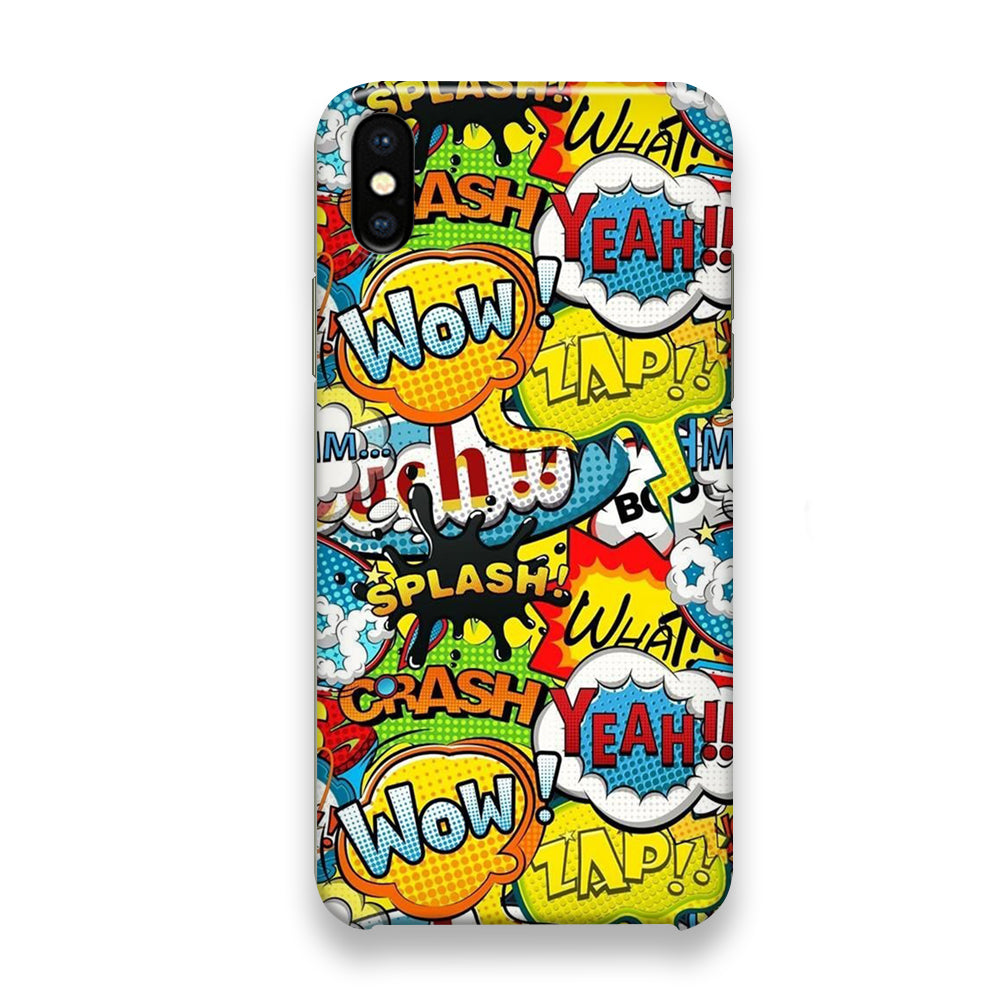 Doodle Cartoon Dubbing Word iPhone X Case