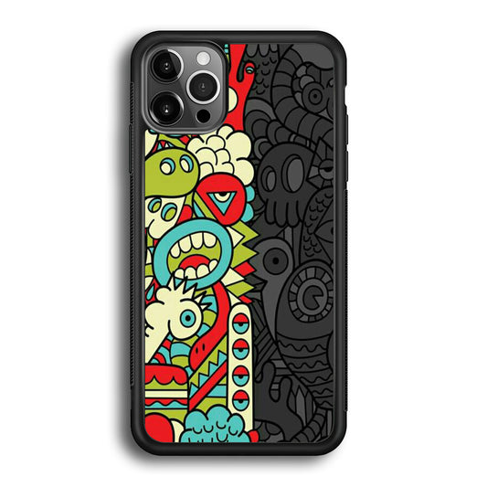 Doodle Light and Dark iPhone 13 Pro Case - Octracase