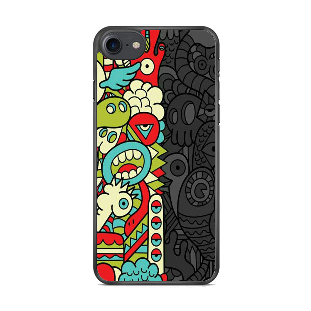 Doodle Light and Dark iPhone 8 Case