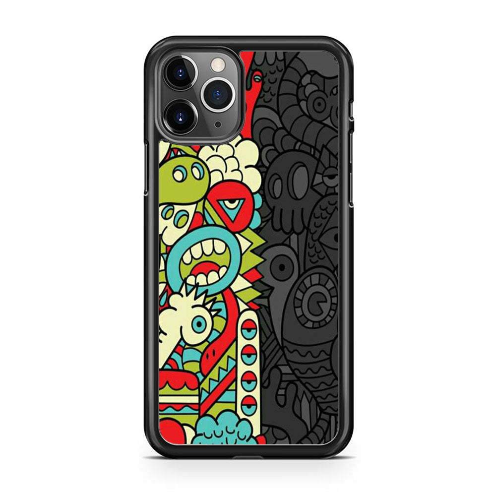 Doodle Light and Dark iPhone 11 Pro Case