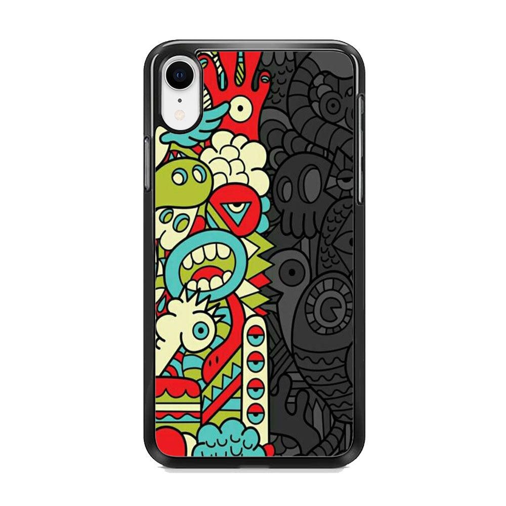 Doodle Light and Dark iPhone XR Case