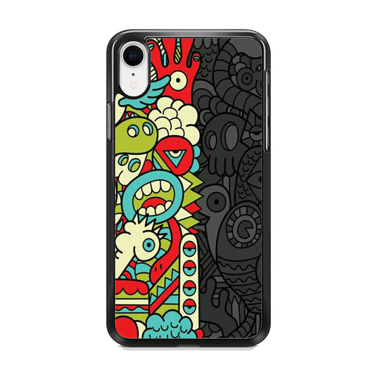 Doodle Light and Dark iPhone XR Case