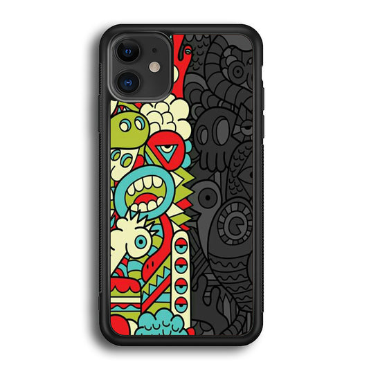 Doodle Light and Dark iPhone 12 Case