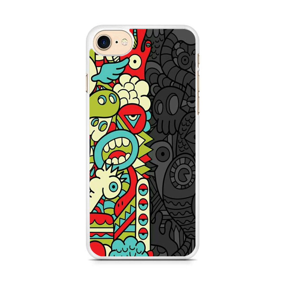 Doodle Light and Dark iPhone 7 Case