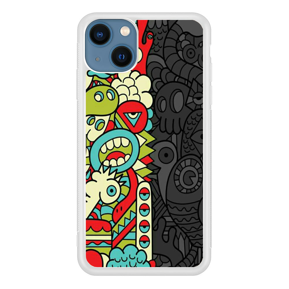 Doodle Light and Dark iPhone 13 Case