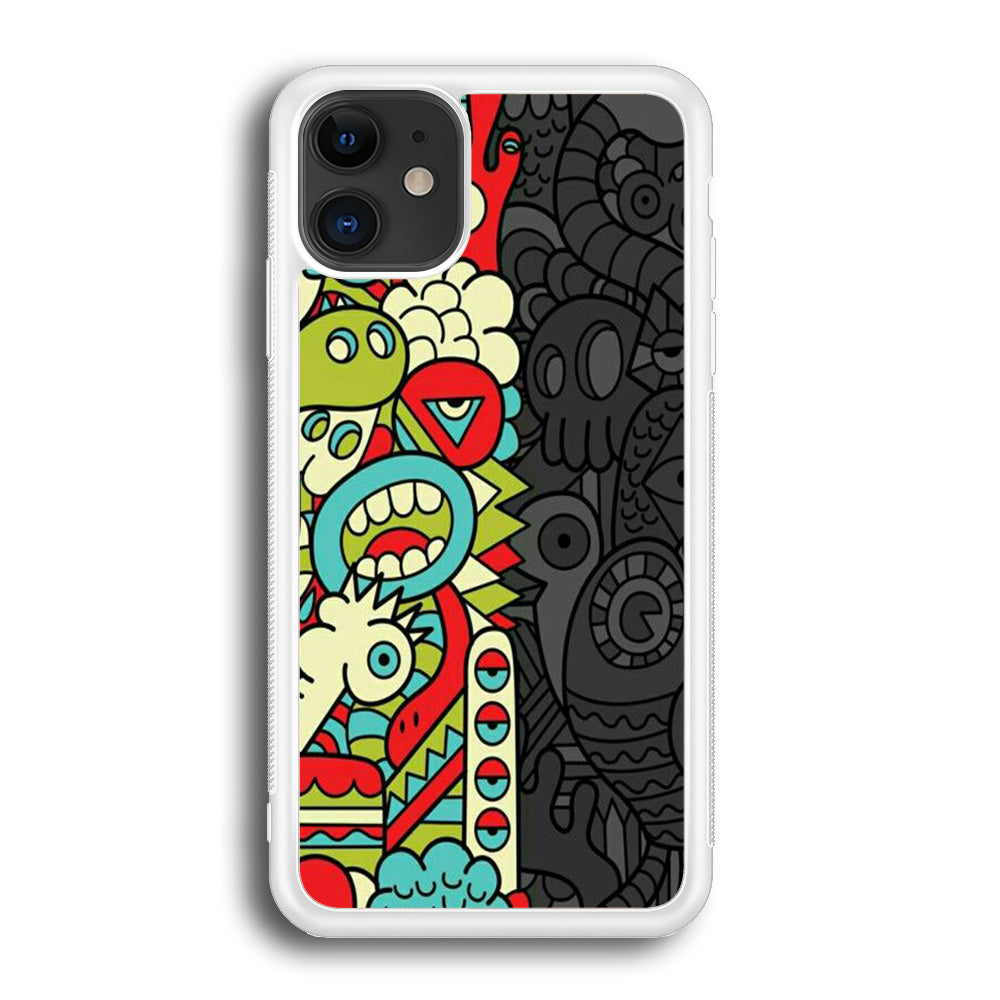 Doodle Light and Dark iPhone 12 Case