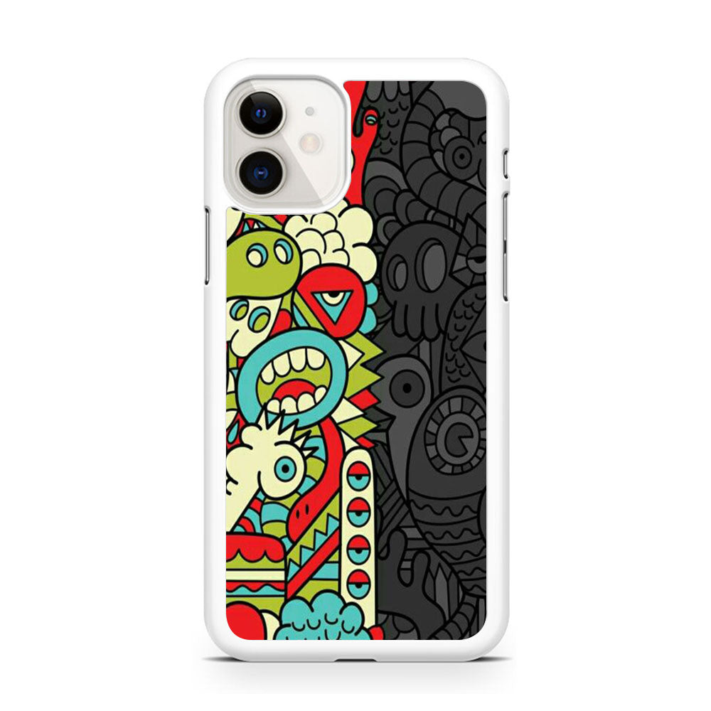 Doodle Light and Dark iPhone 11 Case