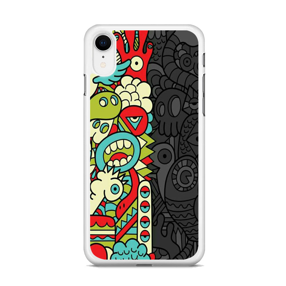 Doodle Light and Dark iPhone XR Case