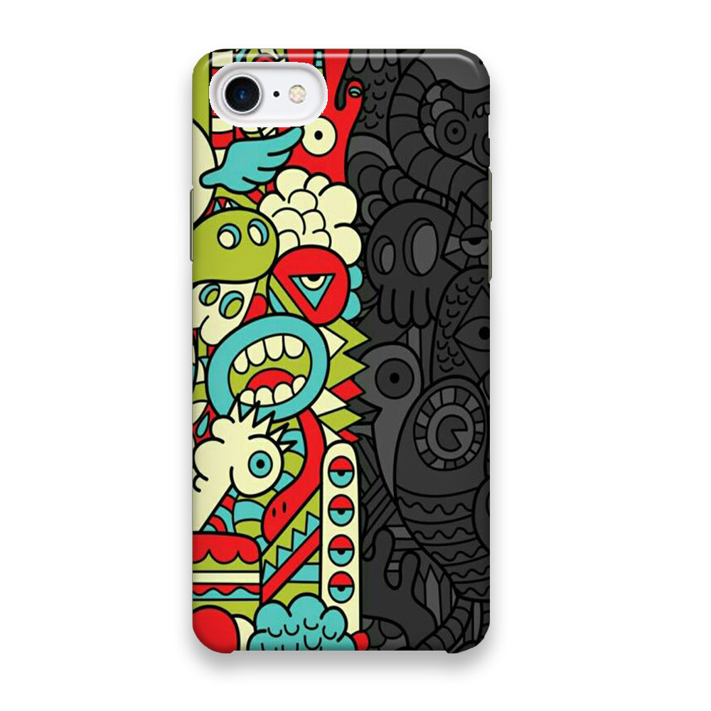 Doodle Light and Dark iPhone 7 Case