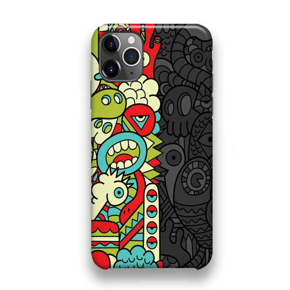 Doodle Light and Dark iPhone 11 Pro Case