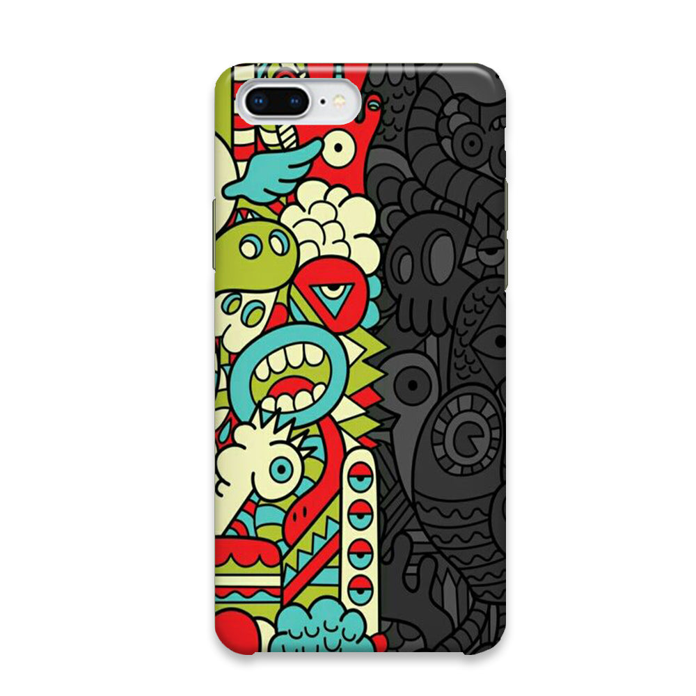 Doodle Light and Dark iPhone 8 Plus Case