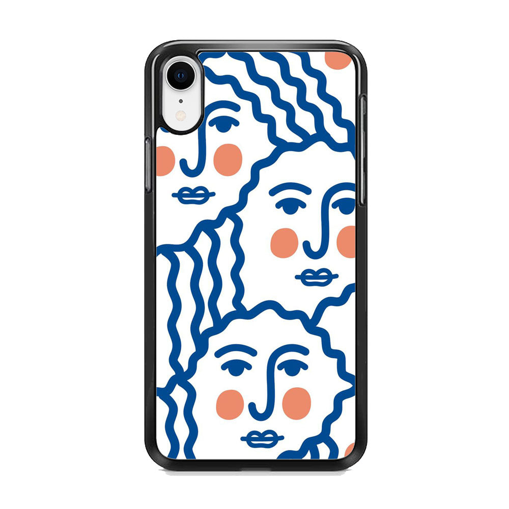 Drawing Face Art Blue iPhone XR Case - Octracase